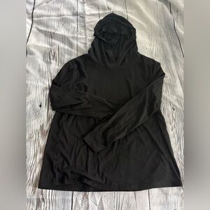 Hooded Womens Black Light Long Sleeve Top